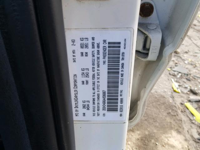 2B3HD46R64H596867 - 2004 DODGE INTREPID S 白色 照片 10