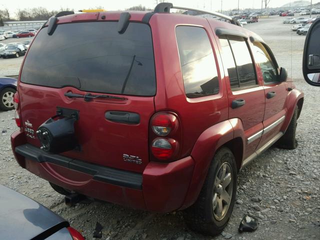 1J4GL58K66W214211 - 2006 JEEP LIBERTY LI RED photo 4