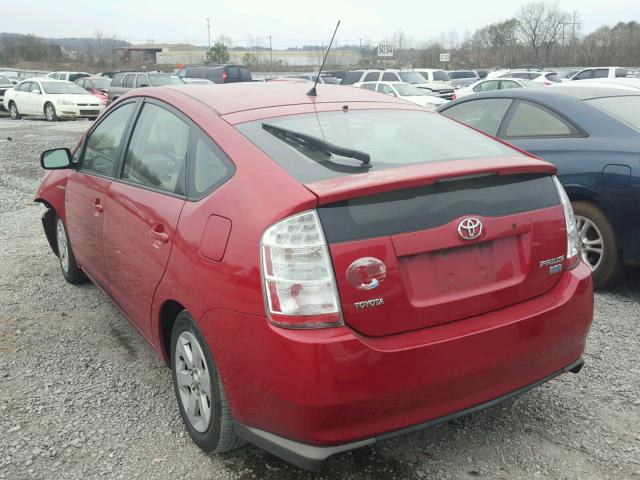 JTDKB20U687756727 - 2008 TOYOTA PRIUS RED photo 3