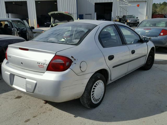 1B3ES26C44D551724 - 2004 DODGE NEON BASE SILVER photo 4