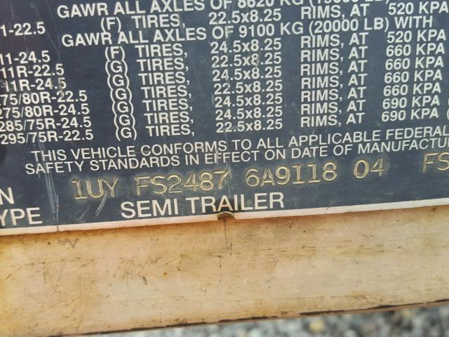 1UYFS24876A911804 - 2006 UTILITY TRAILER SILVER photo 10