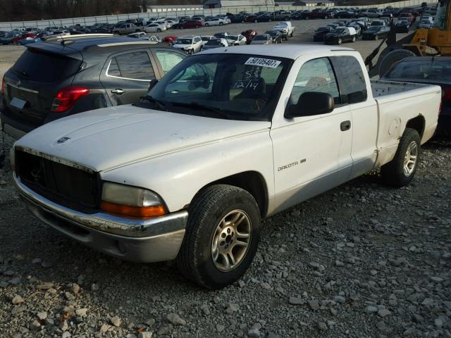 1B7GL22X11S341277 - 2001 DODGE DAKOTA WHITE photo 2