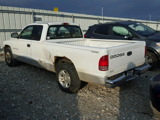 1B7GL22X11S341277 - 2001 DODGE DAKOTA WHITE photo 3