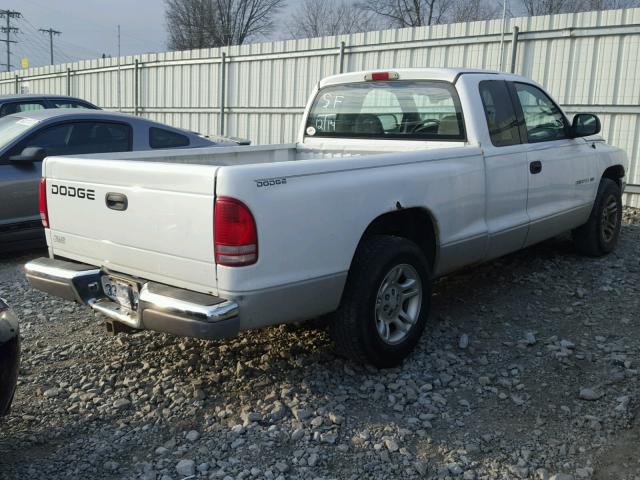 1B7GL22X11S341277 - 2001 DODGE DAKOTA WHITE photo 4