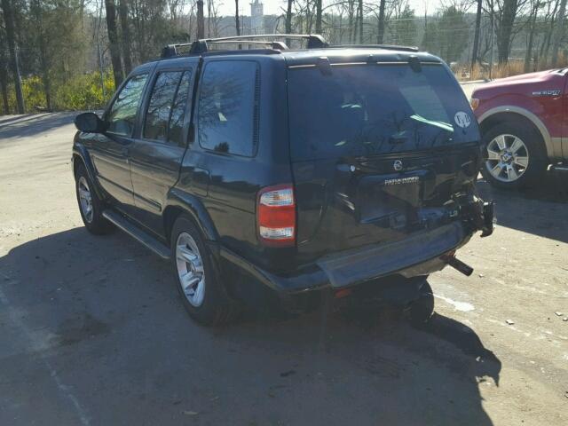 JN8DR09X22W659323 - 2002 NISSAN PATHFINDER BLACK photo 3