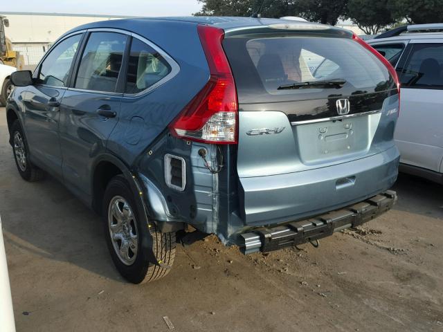 2HKRM4H39DH694746 - 2013 HONDA CR-V LX TEAL photo 3