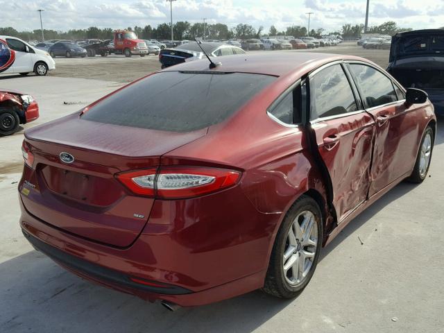 1FA6P0H70E5384501 - 2014 FORD FUSION SE RED photo 4