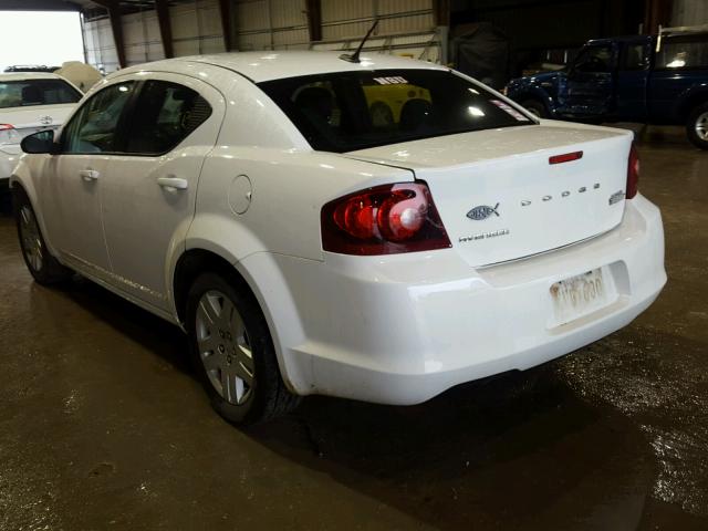 1C3CDZAB8EN144223 - 2014 DODGE AVENGER SE WHITE photo 3