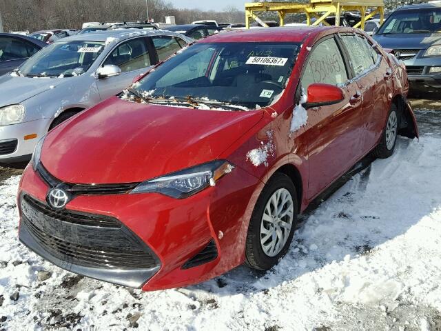 2T1BURHE1HC867913 - 2017 TOYOTA COROLLA L RED photo 2