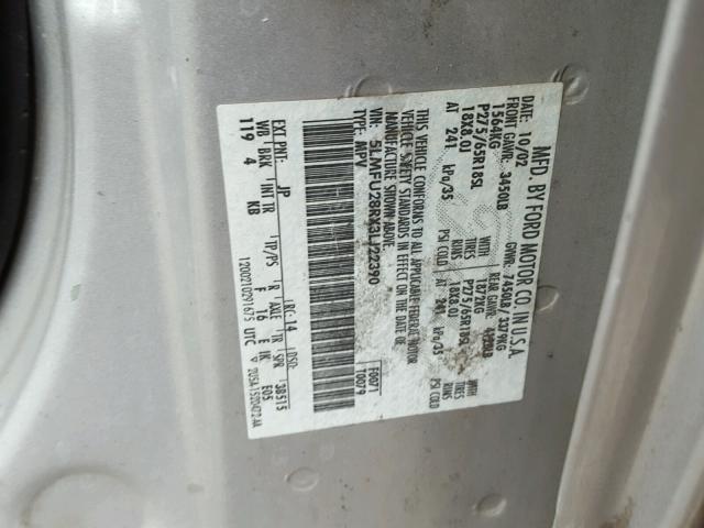 5LMFU28RX3LJ22390 - 2003 LINCOLN NAVIGATOR SILVER photo 10