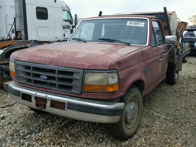 2FTHF25C5PCB25627 - 1993 FORD F250 MAROON photo 2