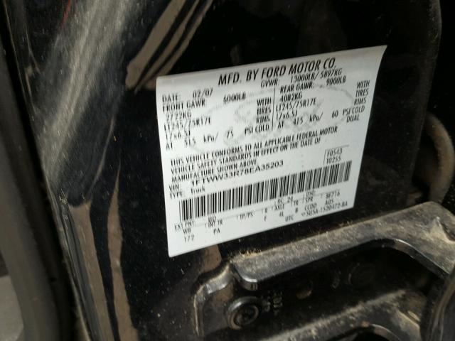 1FTWW33R78EA35203 - 2008 FORD F350 SUPER BLACK photo 10