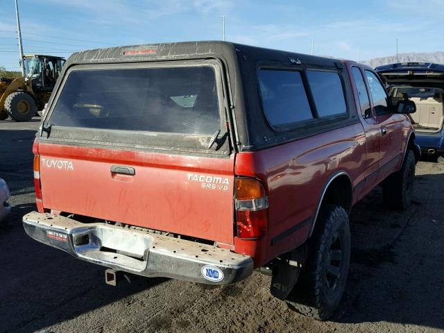 5TEWN72N3YZ703438 - 2000 TOYOTA TACOMA XTR RED photo 4