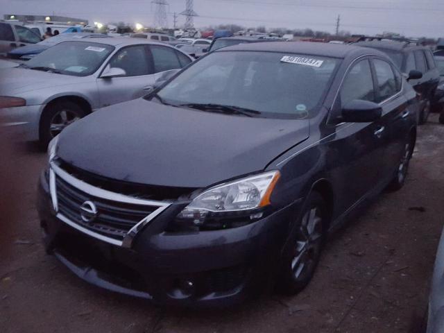 3N1AB7AP2DL792392 - 2013 NISSAN SENTRA S GRAY photo 2