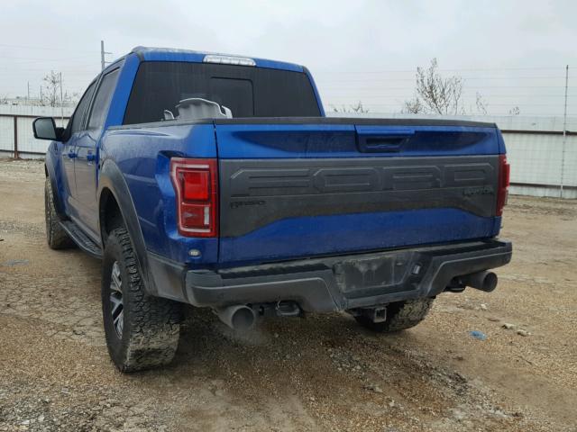 1FTFW1RG3HFC34737 - 2017 FORD F150 RAPTO BLUE photo 3