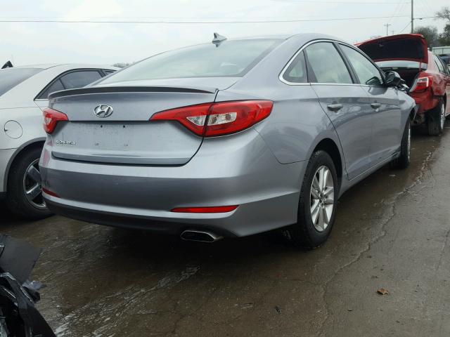 5NPE24AF9FH033634 - 2015 HYUNDAI SONATA SE BLUE photo 4