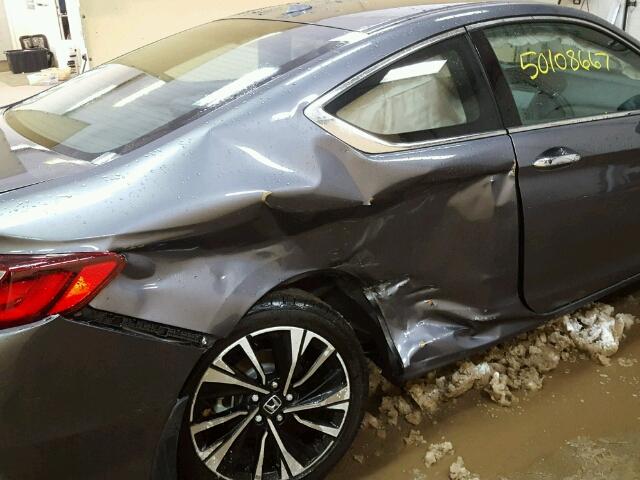 1HGCT1B80HA008720 - 2017 HONDA ACCORD EXL GRAY photo 9