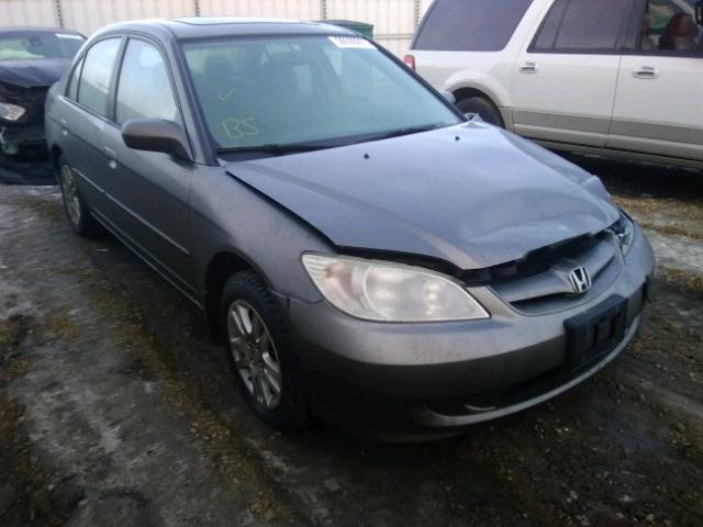 2HGES16675H030781 - 2005 HONDA CIVIC LX GRAY photo 1