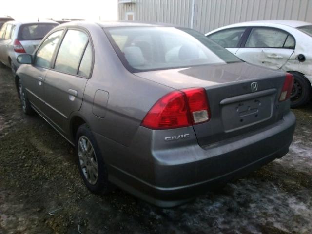 2HGES16675H030781 - 2005 HONDA CIVIC LX GRAY photo 3