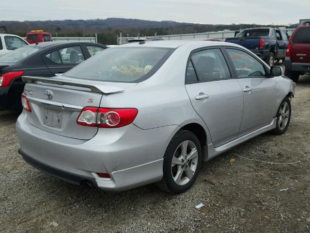 2T1BU4EEXCC905686 - 2012 TOYOTA COROLLA BA SILVER photo 4