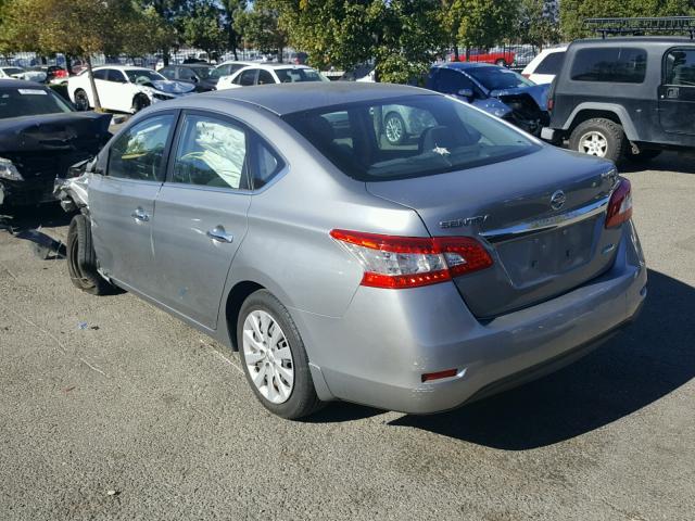 3N1AB7AP0DL676091 - 2013 NISSAN SENTRA S GRAY photo 3