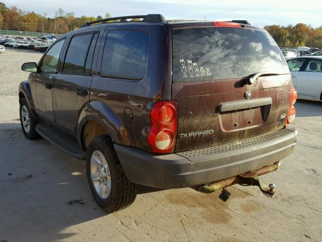 1D4HB38NX5F567869 - 2005 DODGE DURANGO ST MAROON photo 3