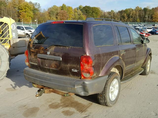 1D4HB38NX5F567869 - 2005 DODGE DURANGO ST MAROON photo 4