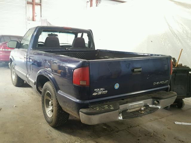 1GCCS14H638255996 - 2003 CHEVROLET S TRUCK S1 BLUE photo 3