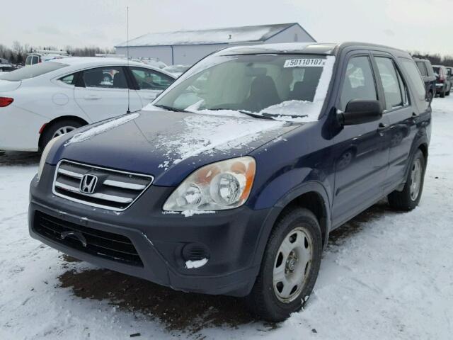 JHLRD78545C052745 - 2005 HONDA CR-V LX BLUE photo 2