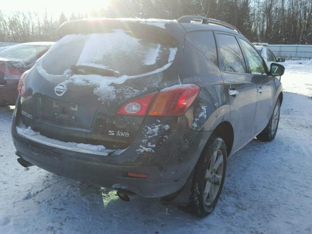 JN8AZ18W89W140448 - 2009 NISSAN MURANO S BLACK photo 4