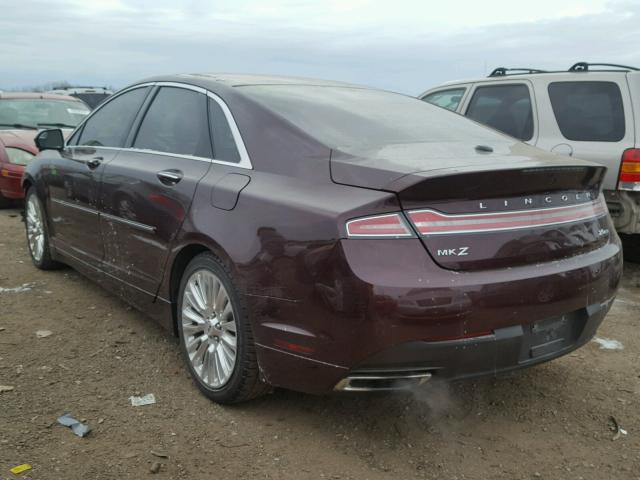 3LN6L2G90DR806097 - 2013 LINCOLN MKZ BURGUNDY photo 3