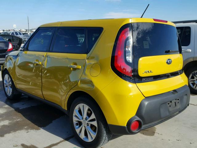 KNDJP3A54F7192485 - 2015 KIA SOUL + YELLOW photo 3