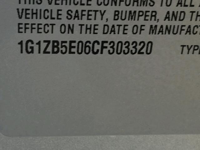 1G1ZB5E06CF303320 - 2012 CHEVROLET MALIBU LS 银色 照片 10