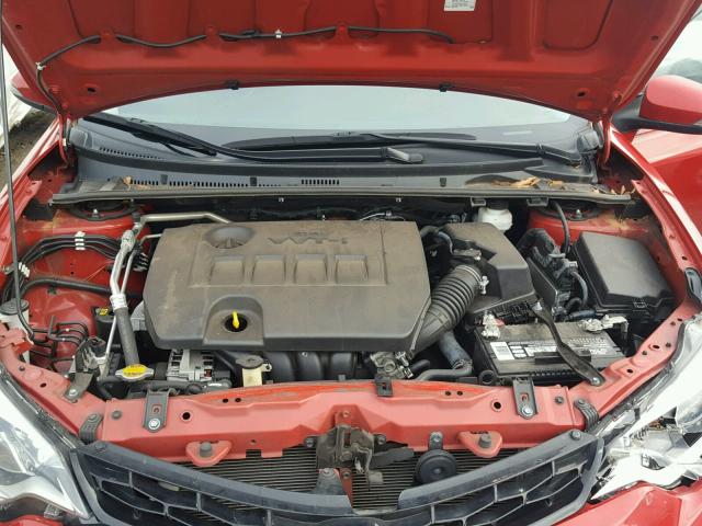 2T1BURHE4EC200555 - 2014 TOYOTA COROLLA L RED photo 7