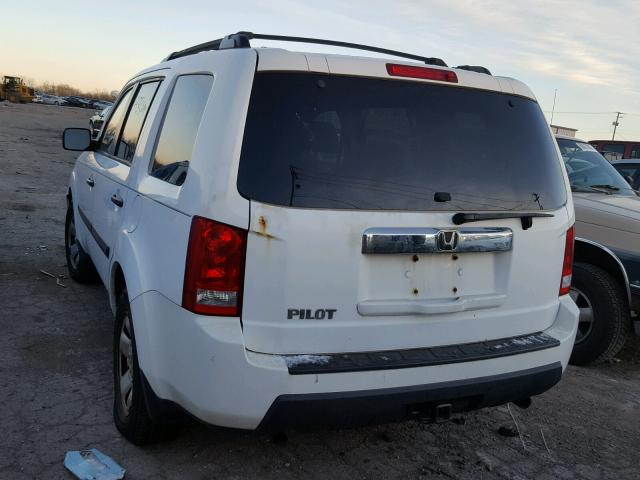 5FNYF38279B004649 - 2009 HONDA PILOT LX WHITE photo 3