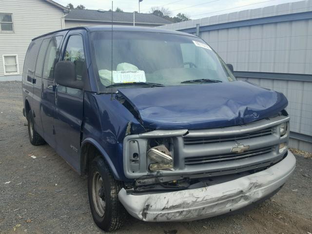 1GCEG15W221113479 - 2002 CHEVROLET EXPRESS G1 BLUE photo 1