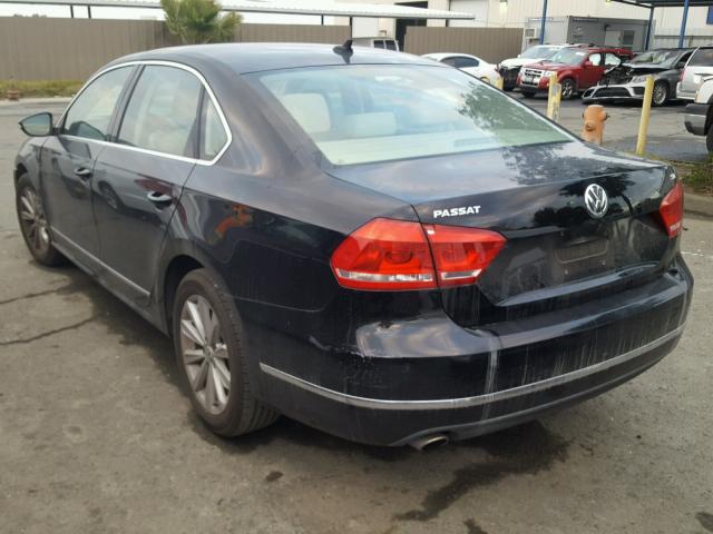 1VWCP7A36CC022790 - 2012 VOLKSWAGEN PASSAT SEL BLACK photo 3
