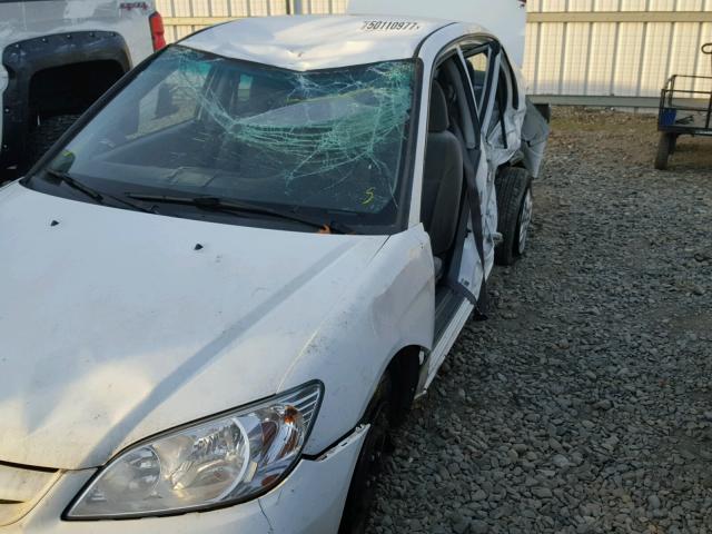 2HGES16394H611378 - 2004 HONDA CIVIC DX V WHITE photo 9