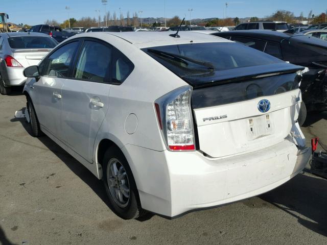 JTDKN3DU4A0234684 - 2010 TOYOTA PRIUS WHITE photo 3