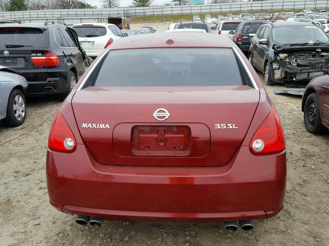 1N4BA41E68C835642 - 2008 NISSAN MAXIMA SE RED photo 9