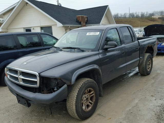 1D7HG38K94S649382 - 2004 DODGE DAKOTA QUA GRAY photo 2