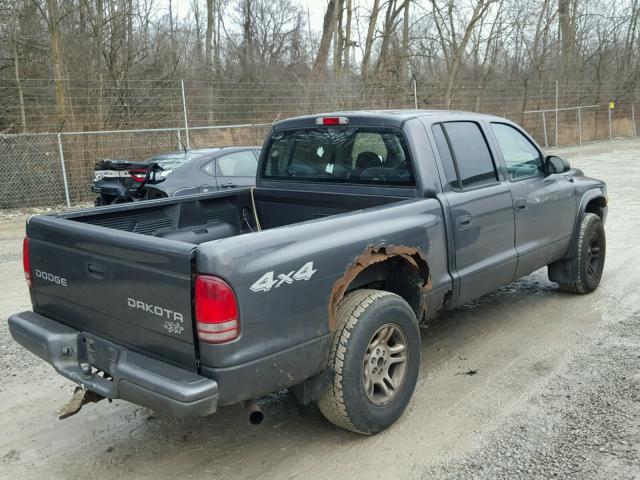 1D7HG38K94S649382 - 2004 DODGE DAKOTA QUA GRAY photo 4