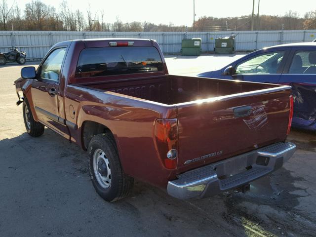 1GCCS149278185430 - 2007 CHEVROLET COLORADO MAROON photo 3