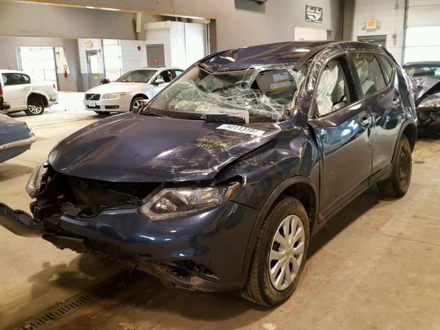 KNMAT2MT6FP589177 - 2015 NISSAN ROGUE S BLUE photo 2