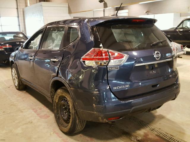 KNMAT2MT6FP589177 - 2015 NISSAN ROGUE S BLUE photo 3