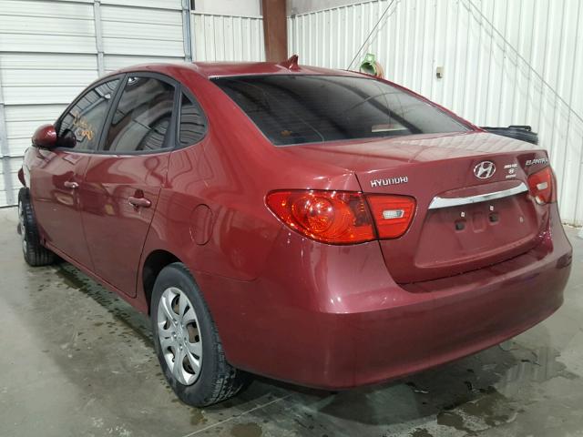 KMHDU4AD2AU103036 - 2010 HYUNDAI ELANTRA BL RED photo 3