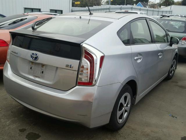 JTDKN3DU2C1611980 - 2012 TOYOTA PRIUS SILVER photo 4