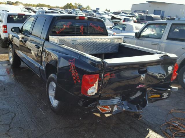 1D7HE48N88S581409 - 2008 DODGE DAKOTA QUA BLACK photo 3