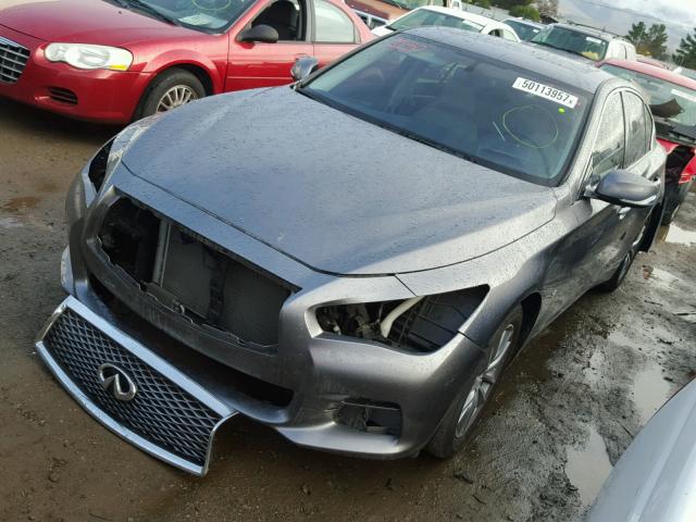 JN1BV7AP6EM671092 - 2014 INFINITI Q50 BASE GRAY photo 2