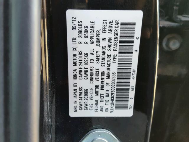 JH4CU2F69DC002356 - 2013 ACURA TSX TECH BLACK photo 10